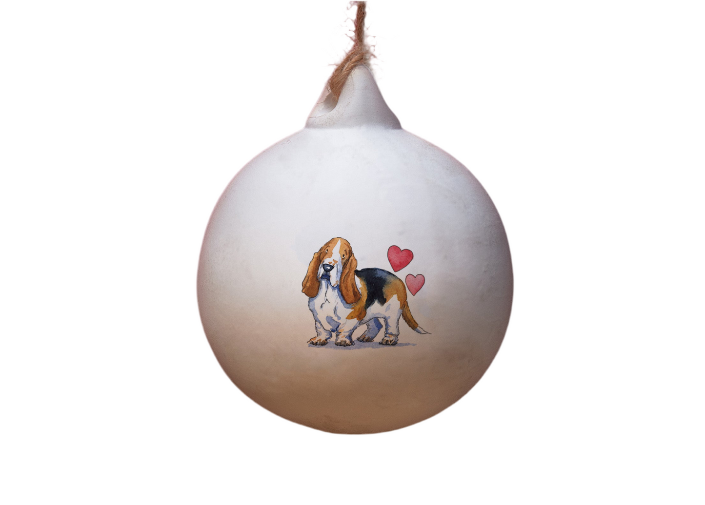 Basset Hound Ceramic Round Bauble