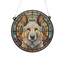 German Shepherd White Stained Glass Effect Suncatcher