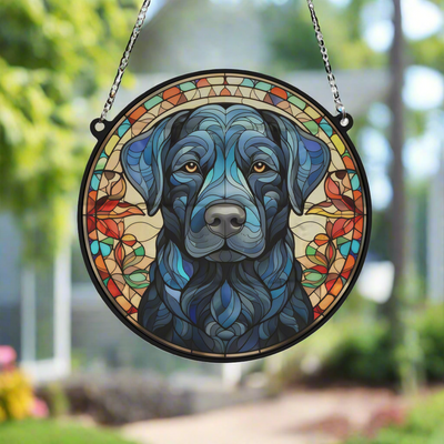 Labrador Black Stained Glass Effect Suncatcher