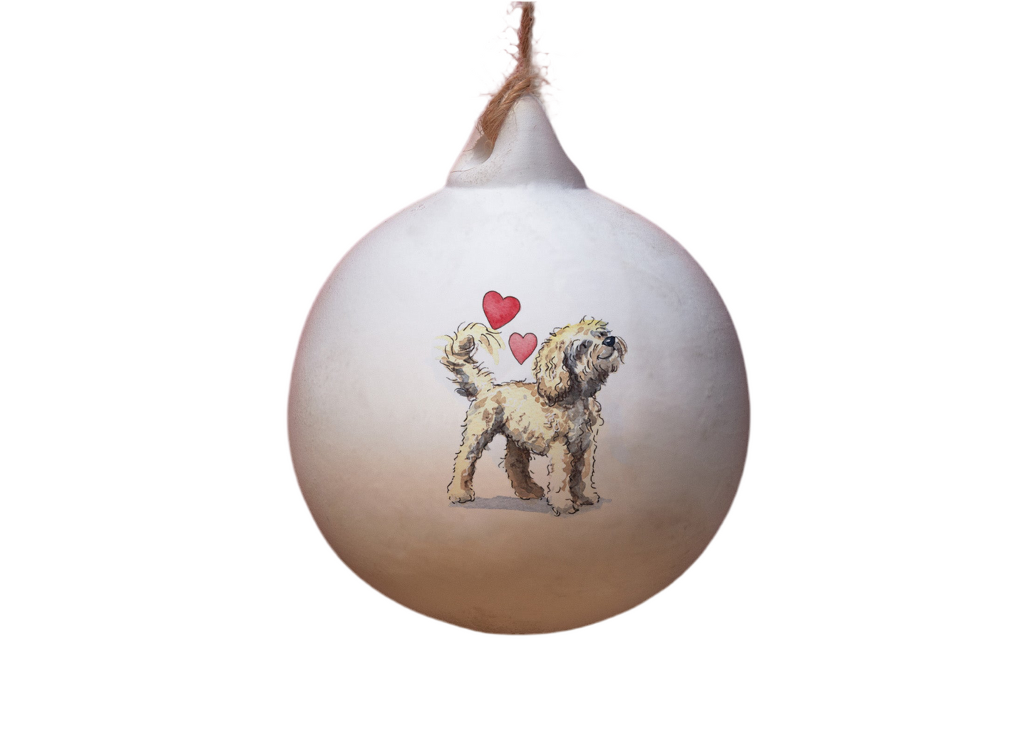 Cavapoo Blonde Ceramic Round Bauble