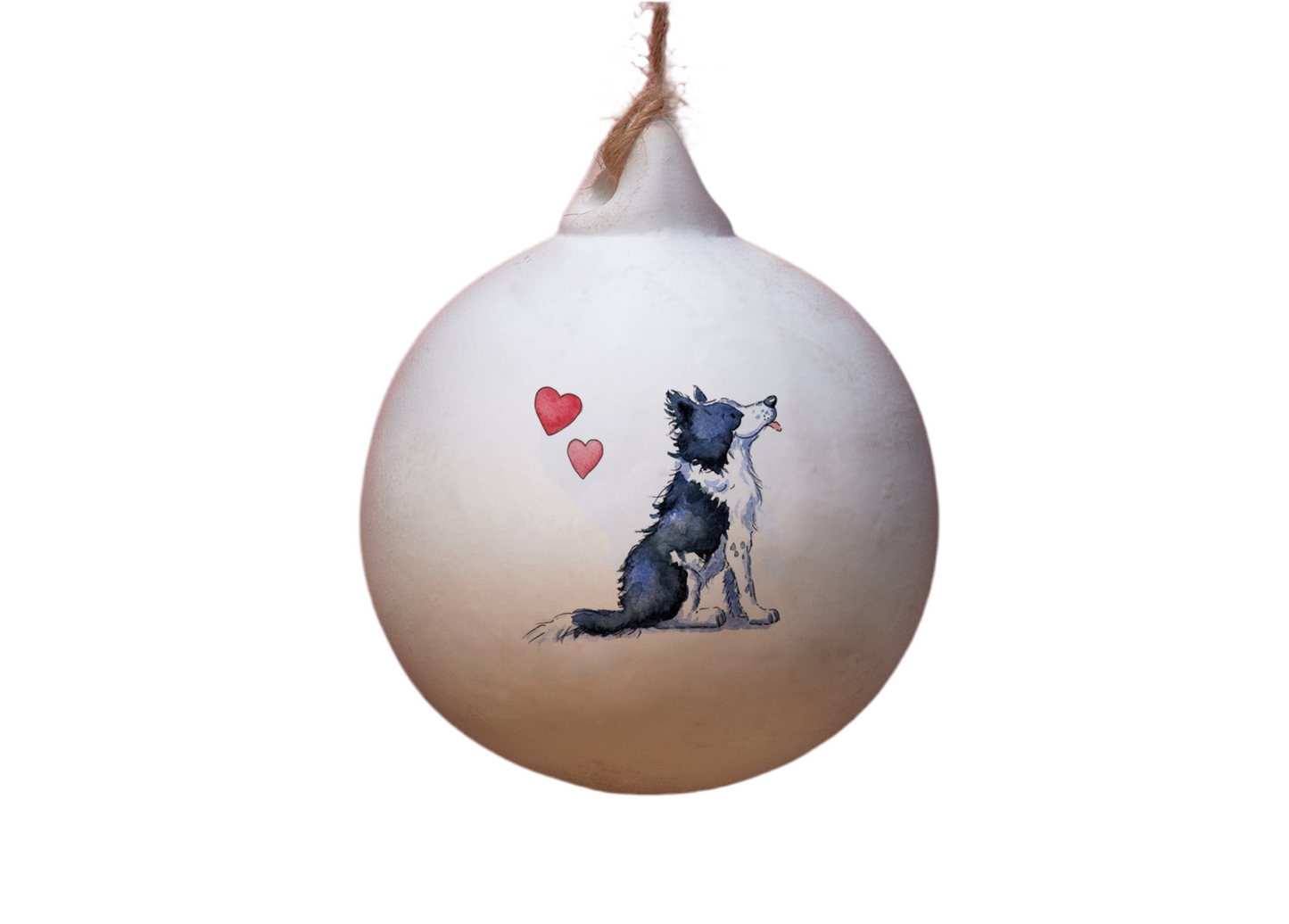 Border Collie Ceramic Round Bauble