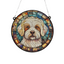 Bichon Frise Stained Glass Effect Suncatcher