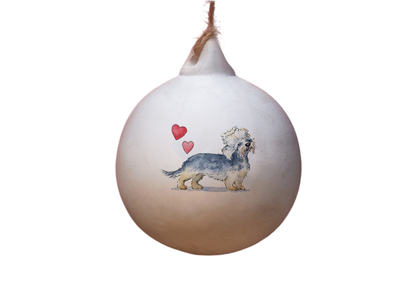 Dandie Dinmont Terrier Ceramic Round Bauble