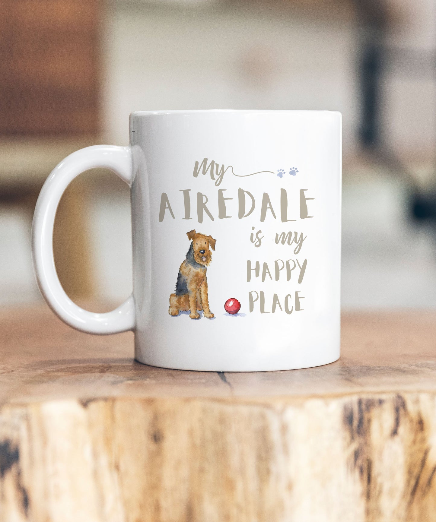 My Happy Place Airedale Terrier Ceramic Mug