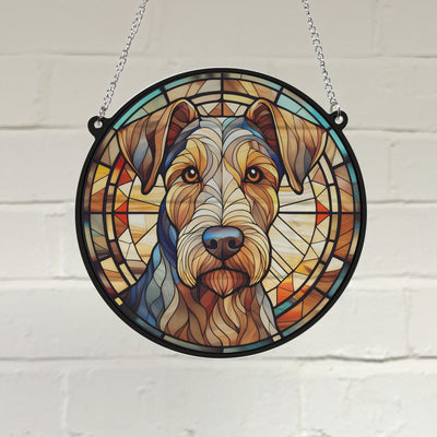 Airedale Terrier Stained Glass Effect Suncatcher