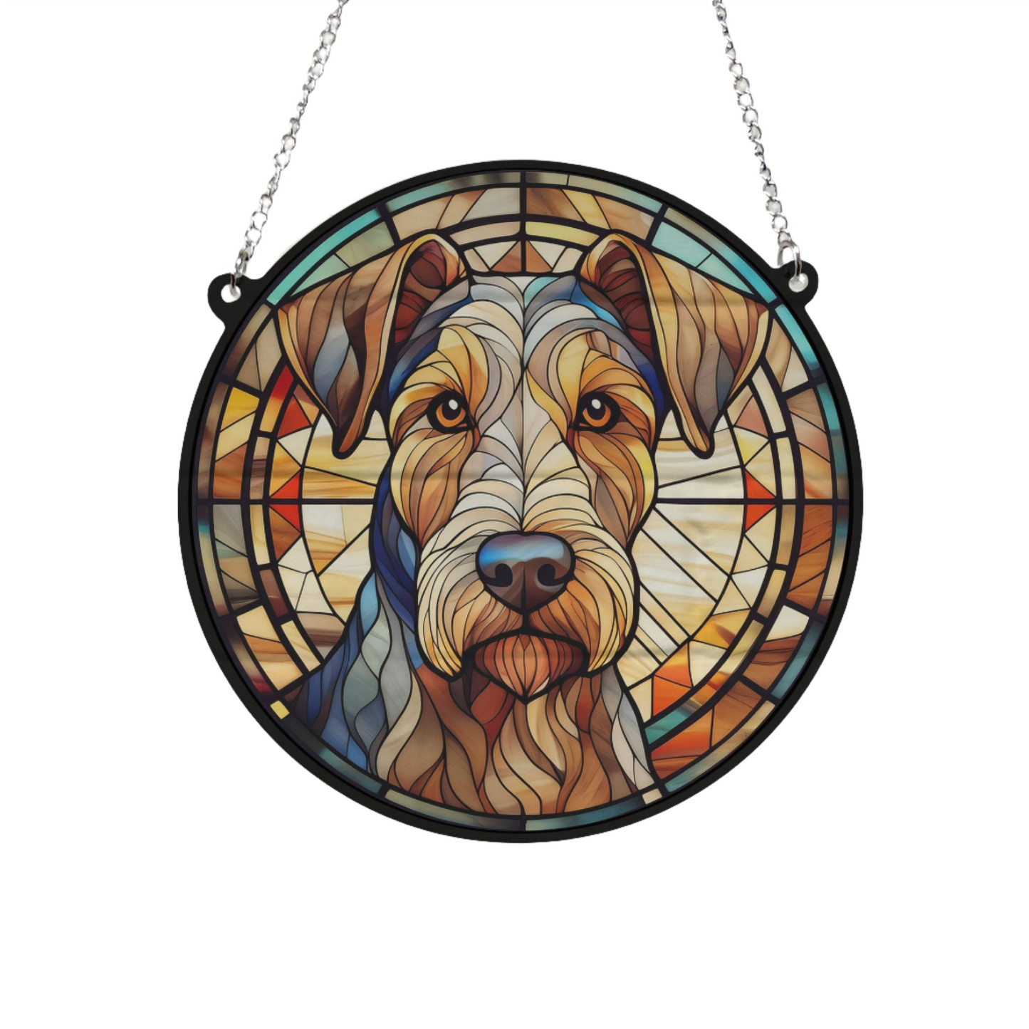 Airedale Terrier Stained Glass Effect Suncatcher