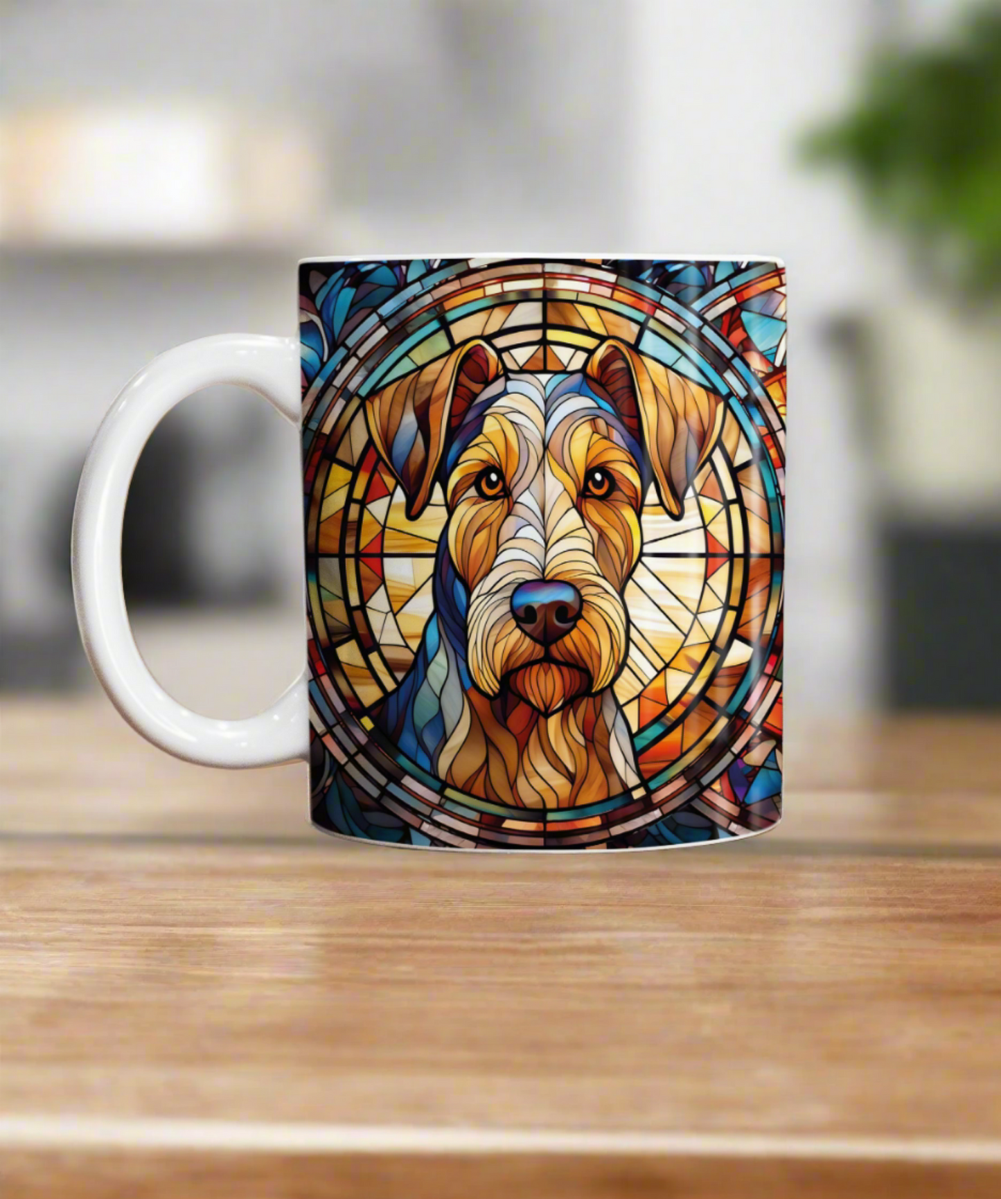 Airedale Terrier Suncatcher Artwork Ceramic Mug