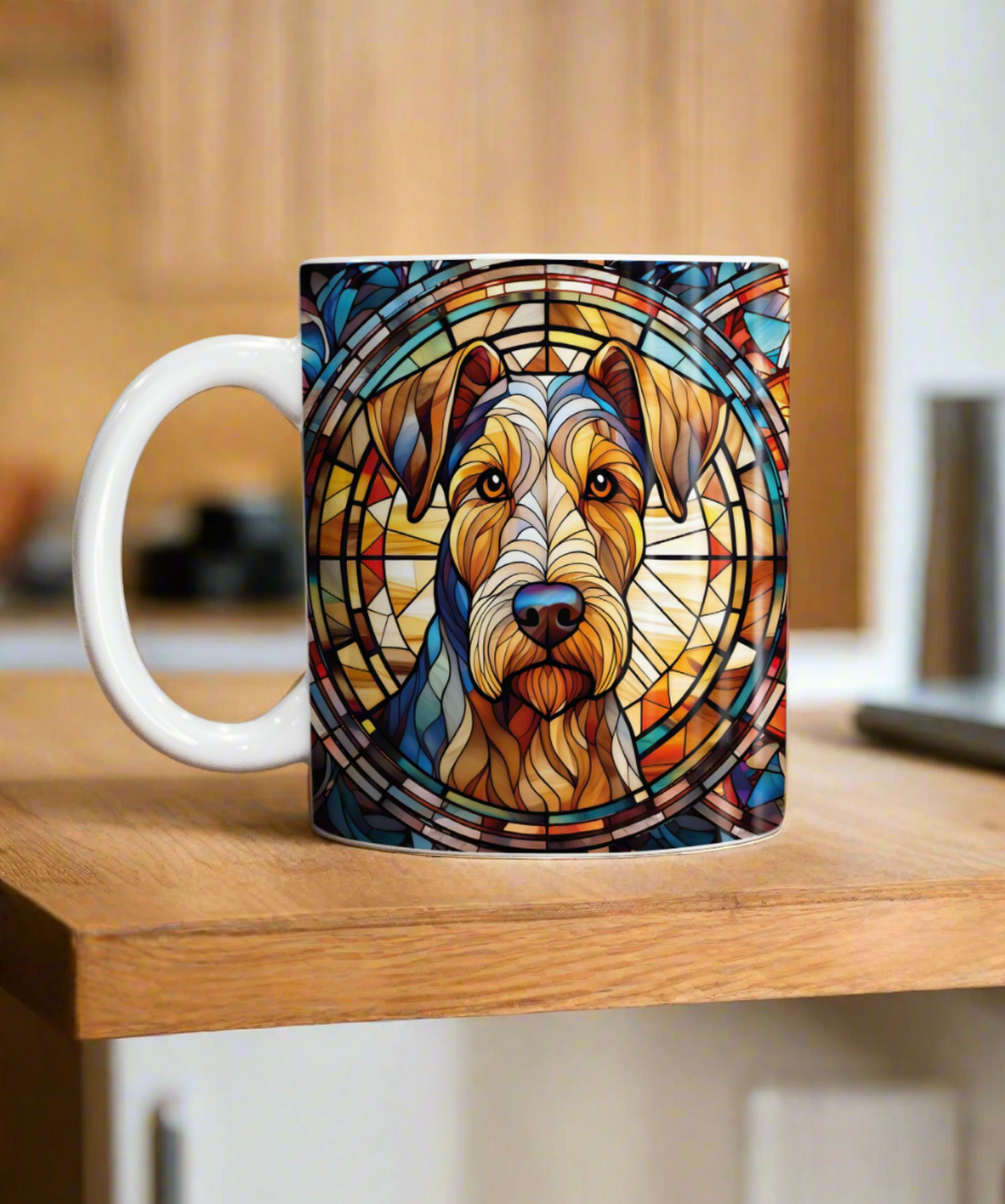 Airedale Terrier Suncatcher Artwork Ceramic Mug