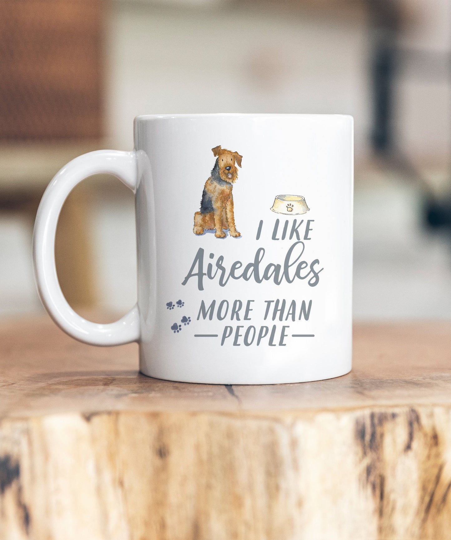 I Like Dogs More Than People Airedale Terrier Ceramic Mug