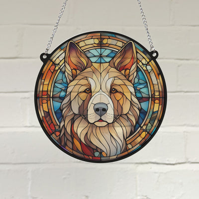 Akita Stained Glass Effect Suncatcher