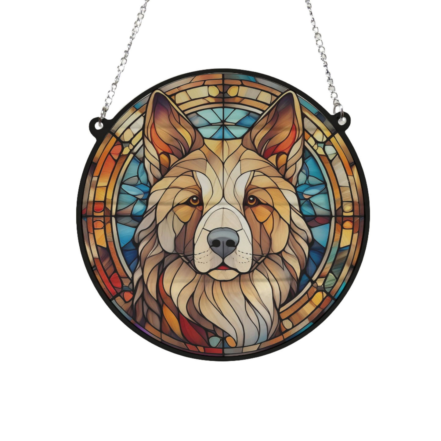 Akita Stained Glass Effect Suncatcher