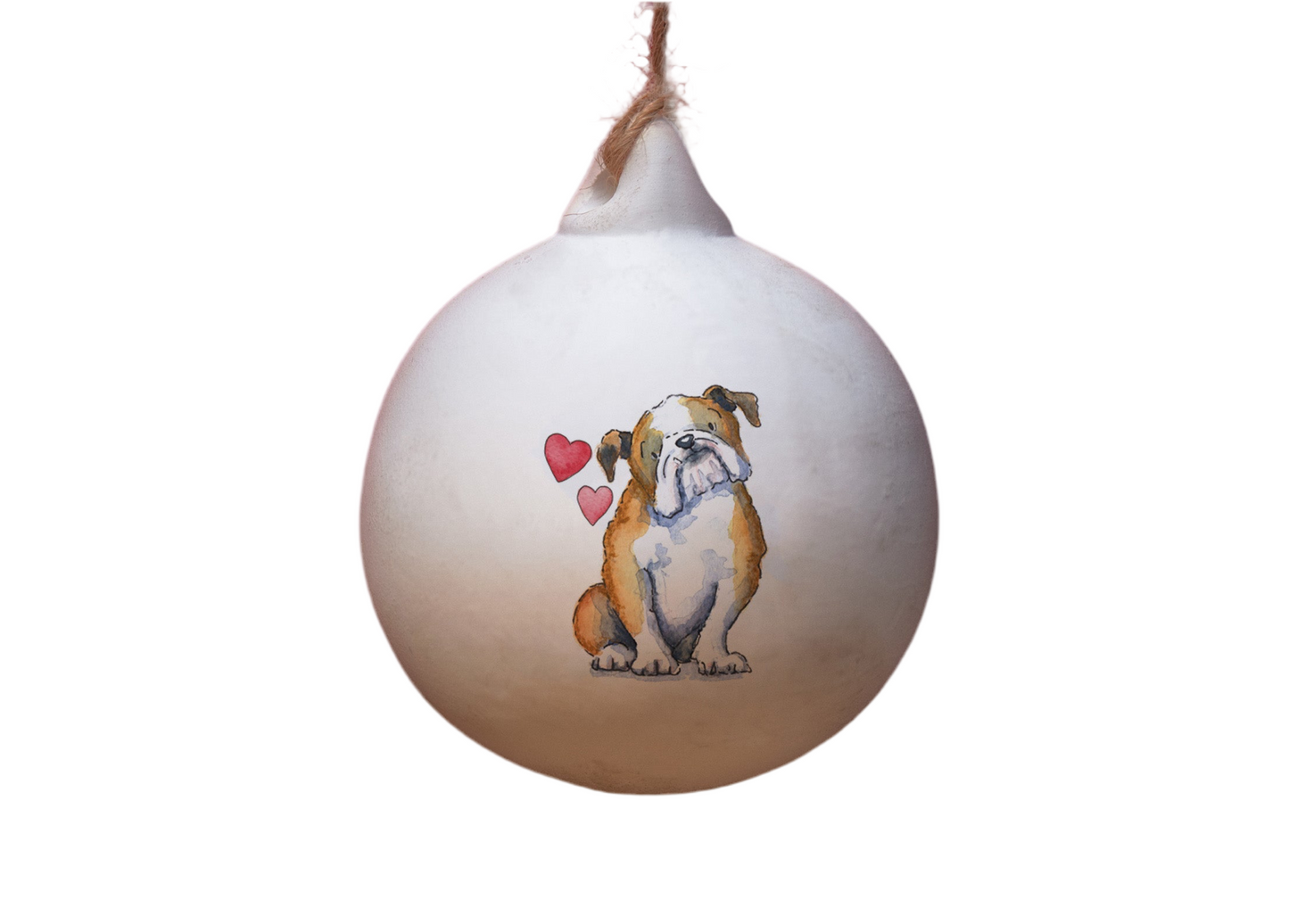 Bulldog Ceramic Round Bauble