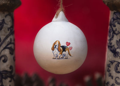 Basset Hound Ceramic Round Bauble