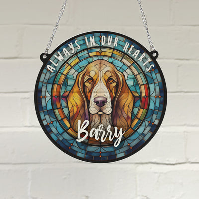 Basset Hound Memorial Stained Glass Effect Suncatcher