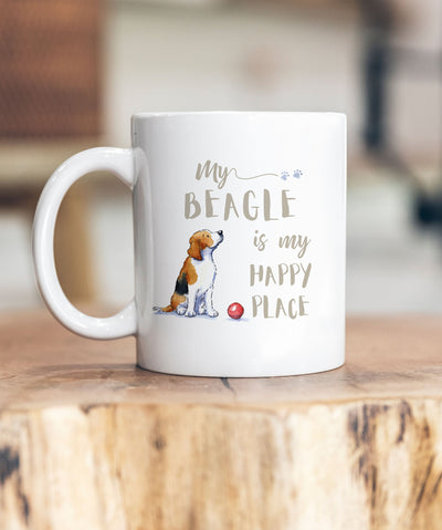 My Happy Place Beagle Ceramic Mug