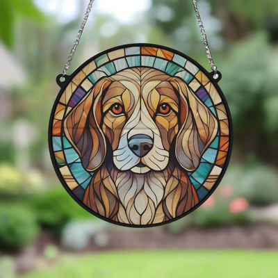 Beagle Stained Glass Effect Suncatcher