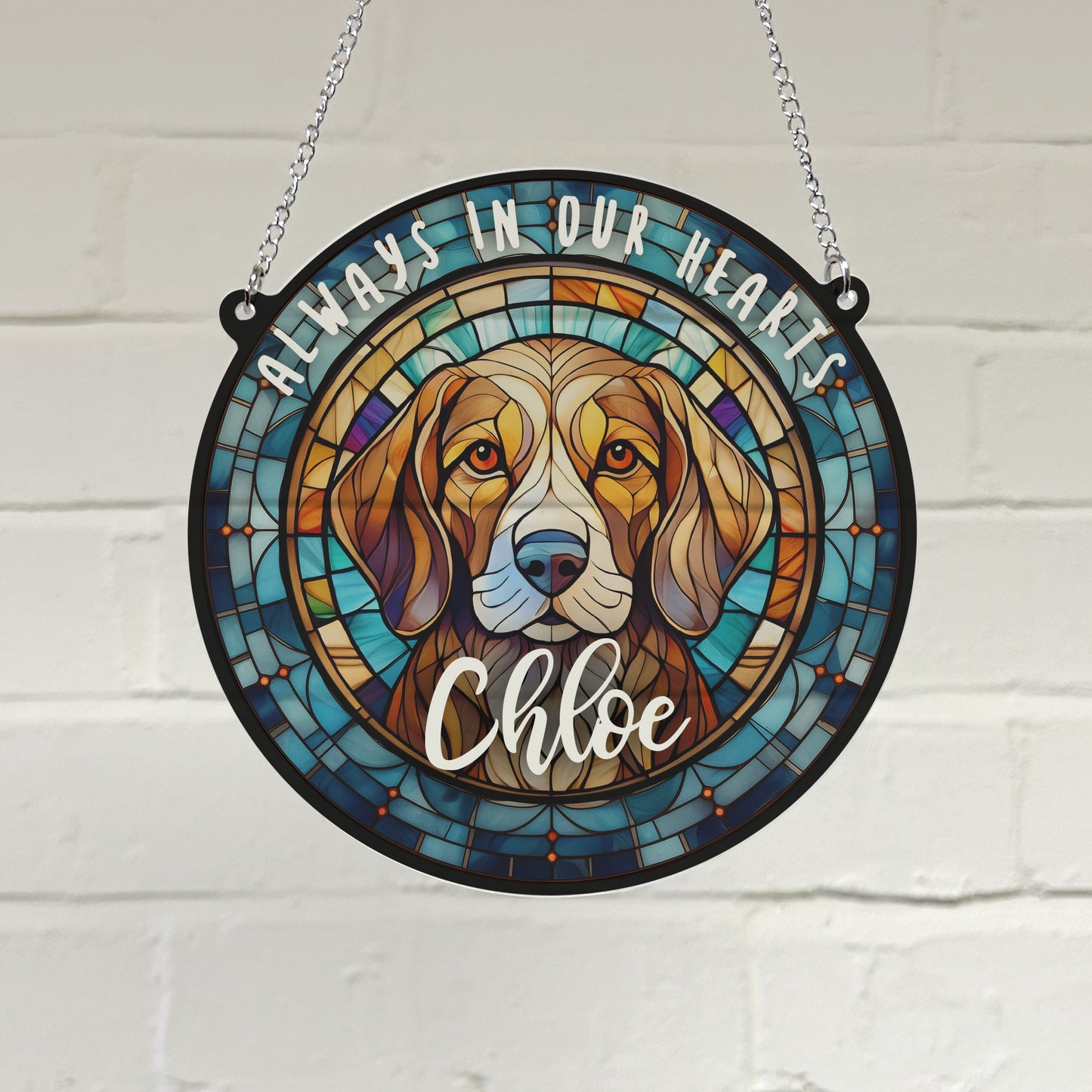 Beagle Memorial Stained Glass Effect Suncatcher