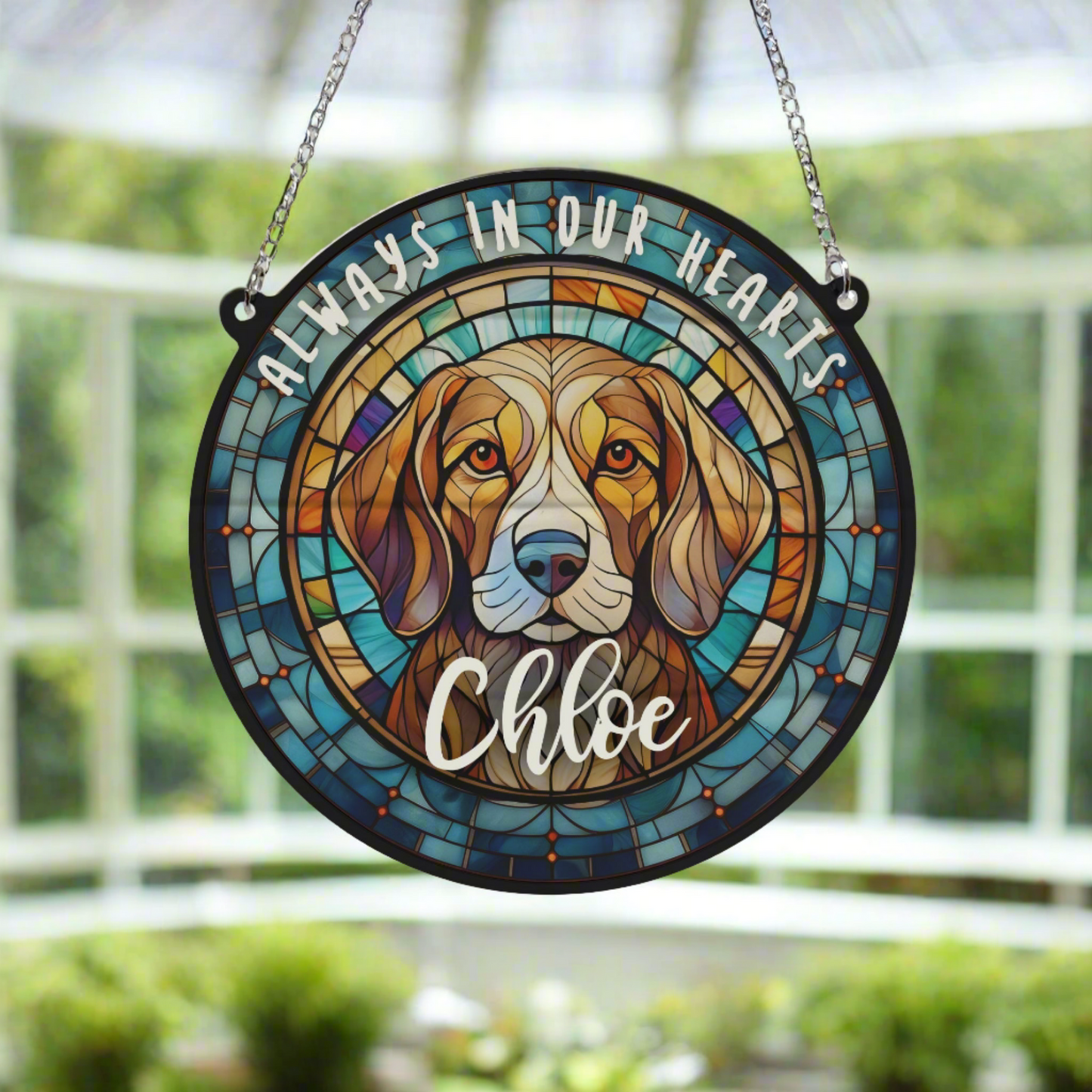 Beagle Memorial Stained Glass Effect Suncatcher