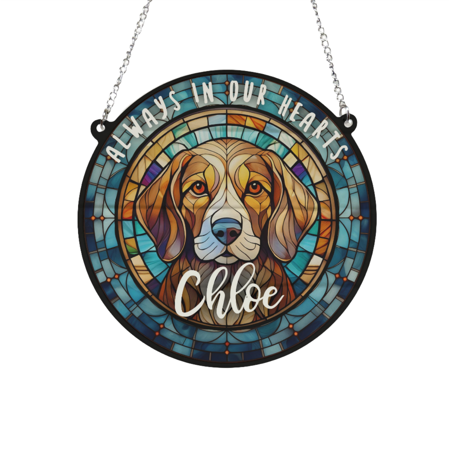 Beagle Memorial Stained Glass Effect Suncatcher