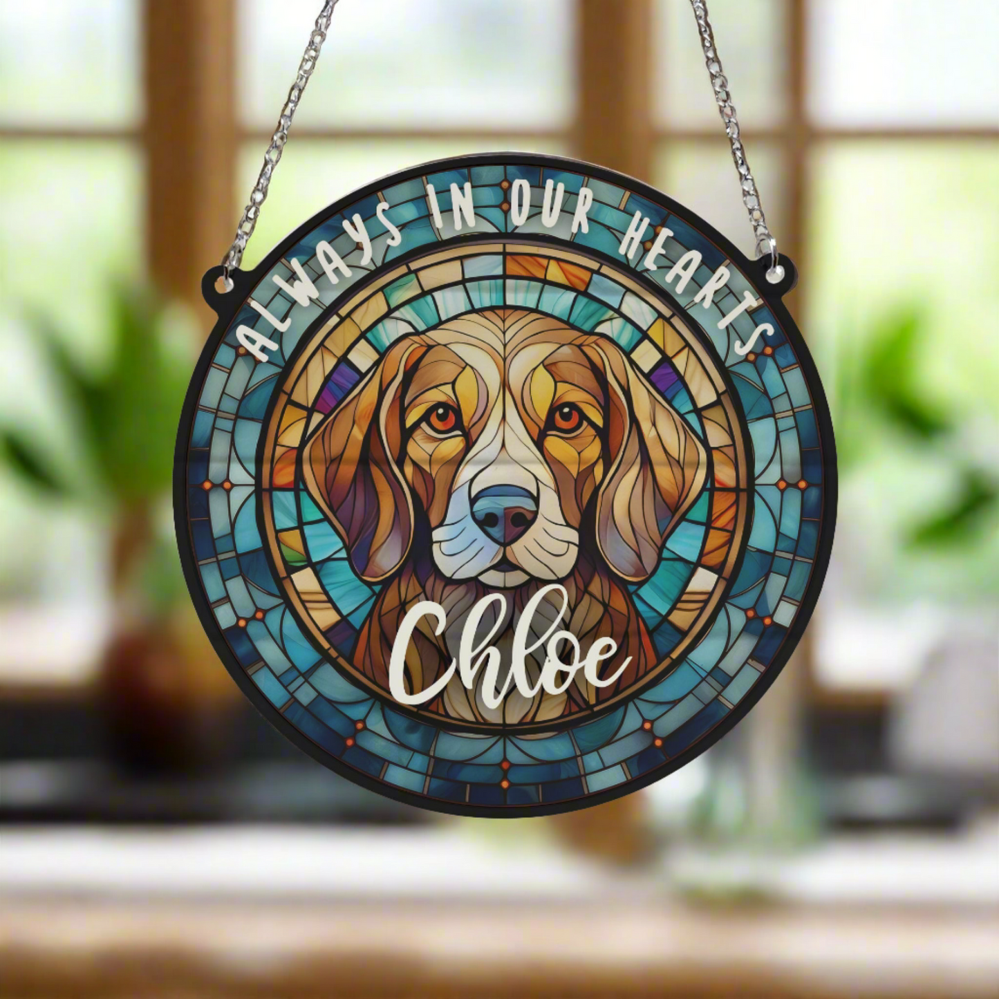 Beagle Memorial Stained Glass Effect Suncatcher