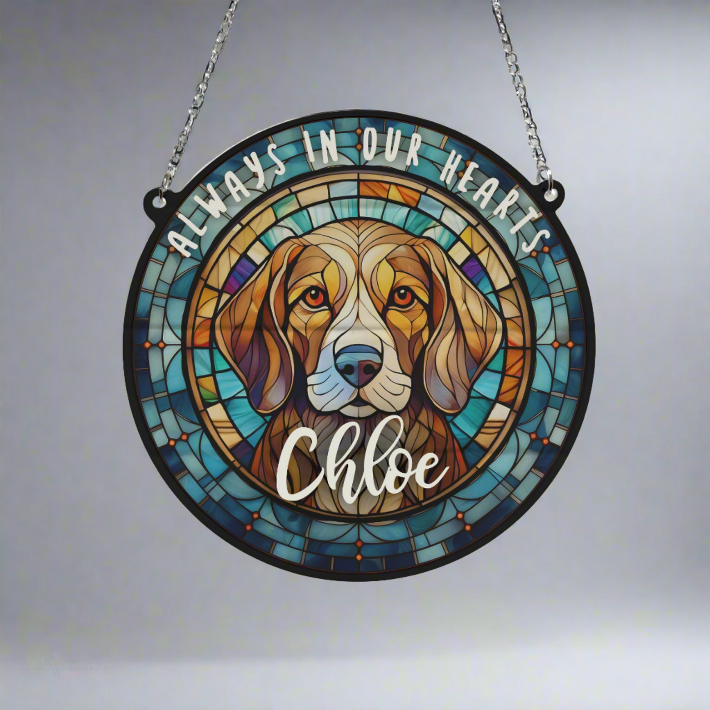 Beagle Memorial Stained Glass Effect Suncatcher