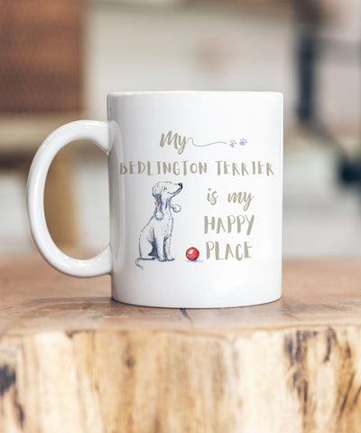 My Happy Place Bedlington Terrier Ceramic Mug