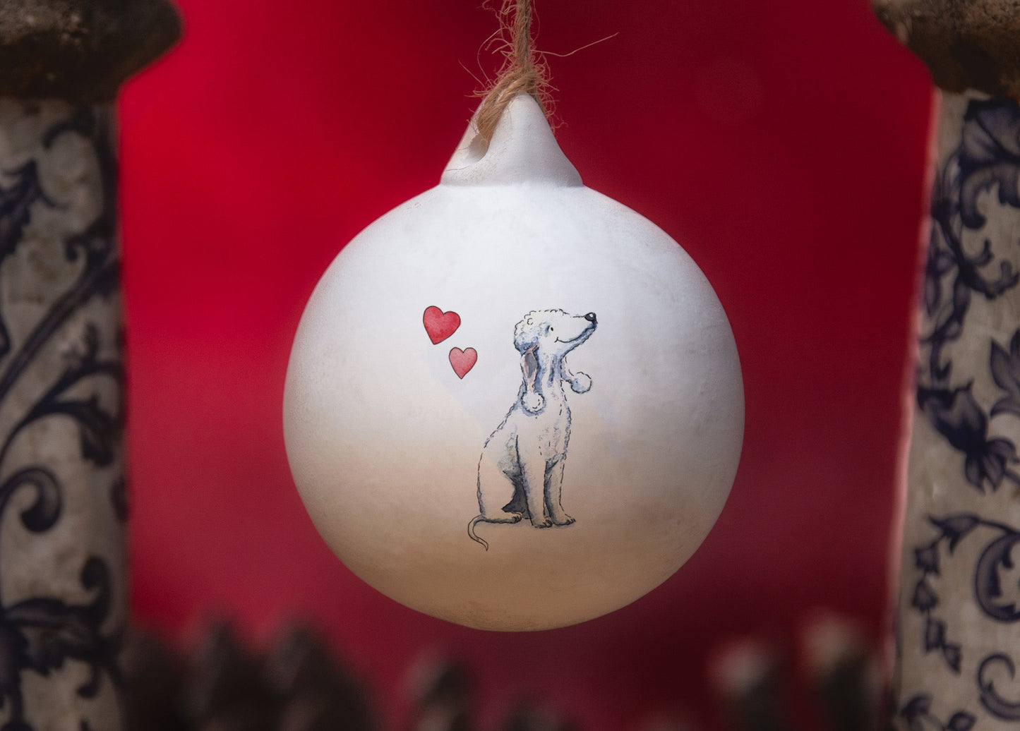 Bedlington Terrier Ceramic Round Bauble