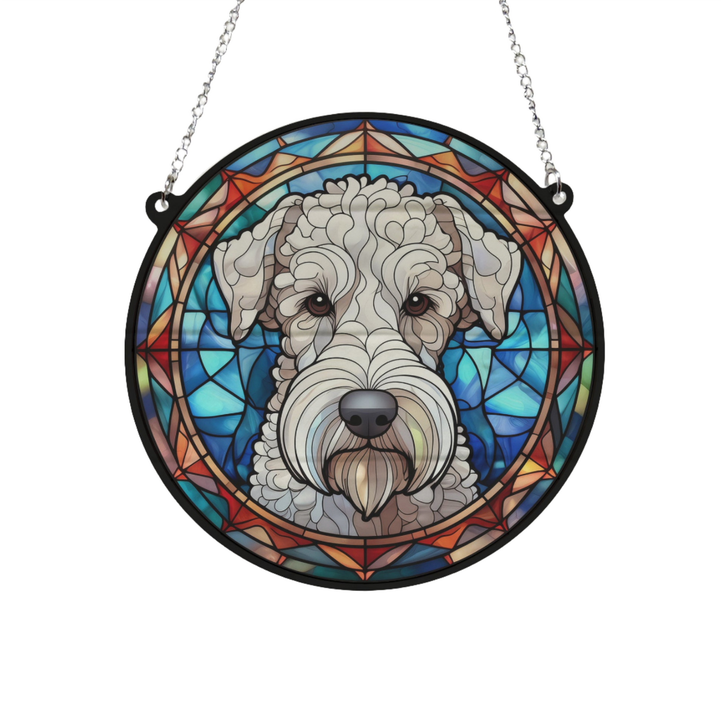 Bedlington Terrier Stained Glass Effect Suncatcher