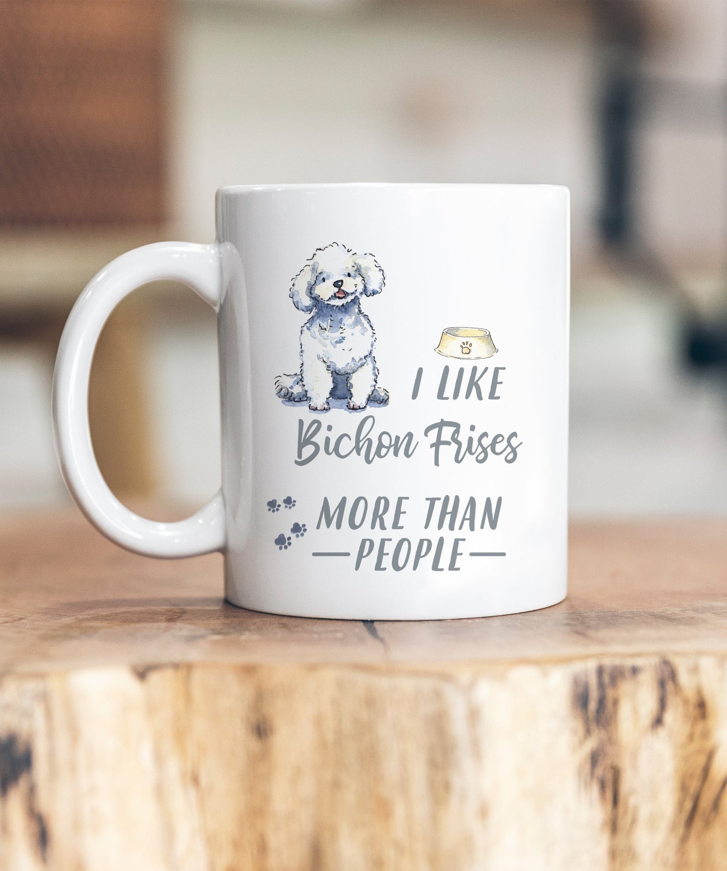 I Like Dogs More Than People Bichon Frise Ceramic Mug