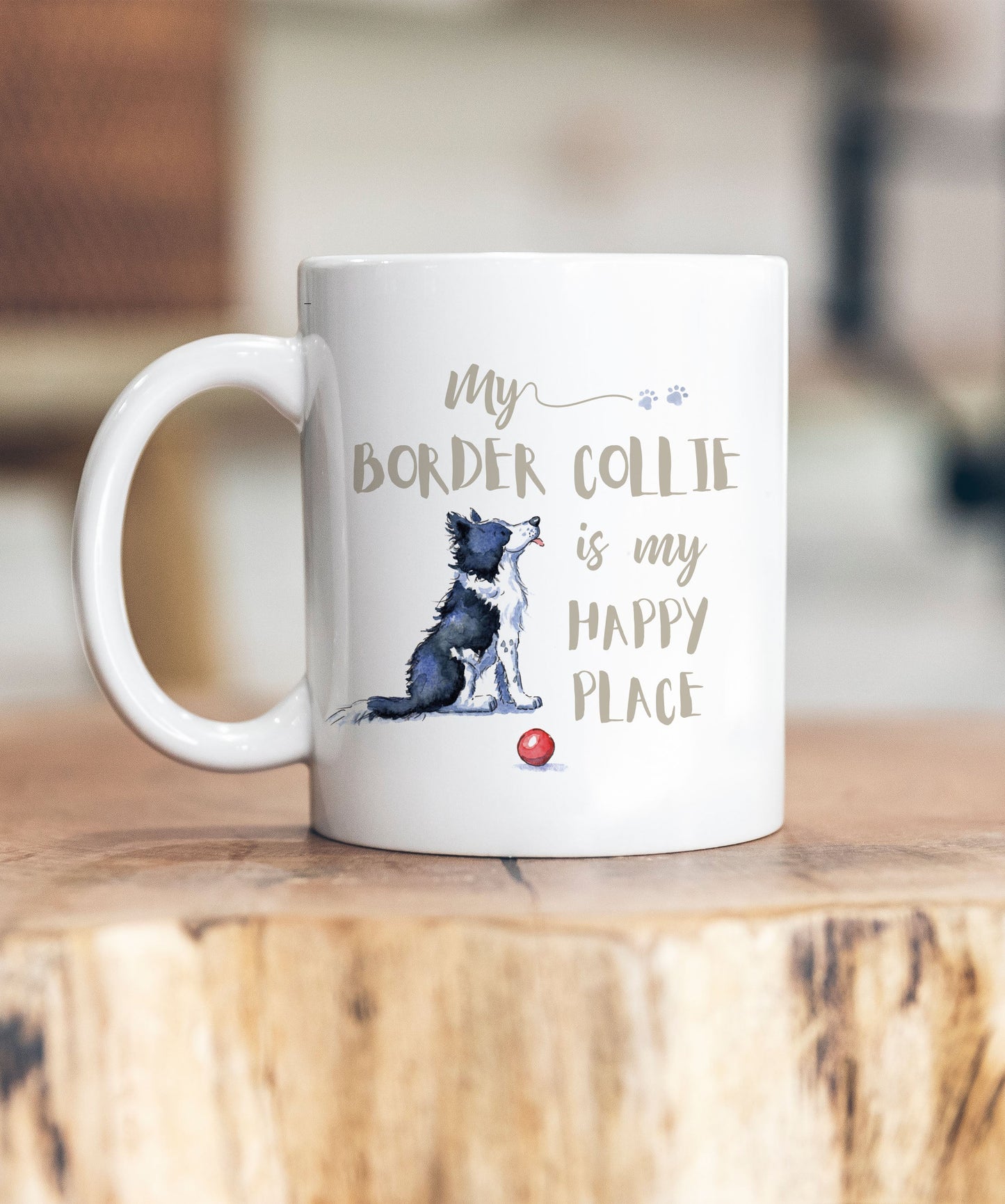 My Happy Place Border Collie Ceramic Mug