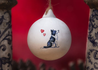 Border Collie Ceramic Round Bauble