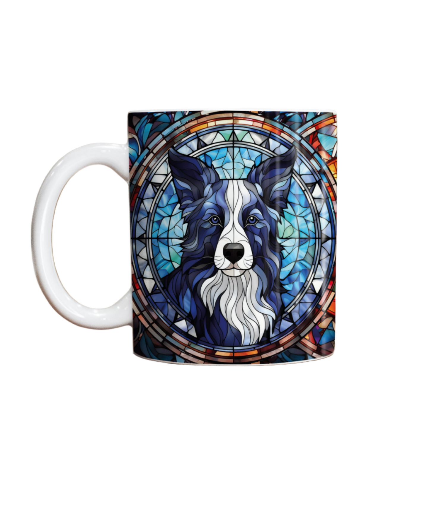 Border Collie Longhaired Suncatcher Artwork Ceramic Mug