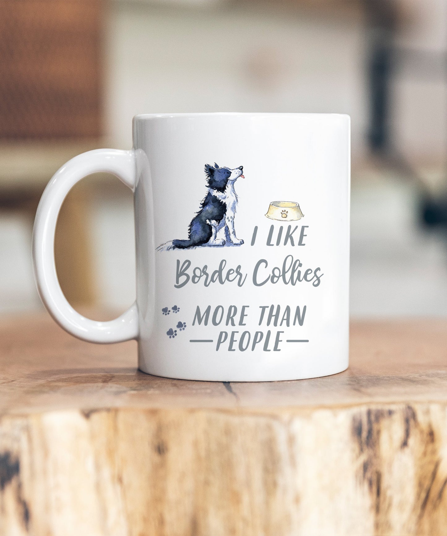 I Like Dogs More Than People Border Collie Ceramic Mug