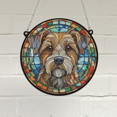 Border Terrier Stained Glass Effect Suncatcher