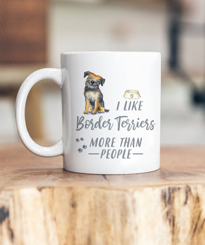 I Like Dogs More Than People Border Terrier Ceramic Mug