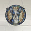 Boston Terrier Stained Glass Effect Suncatcher