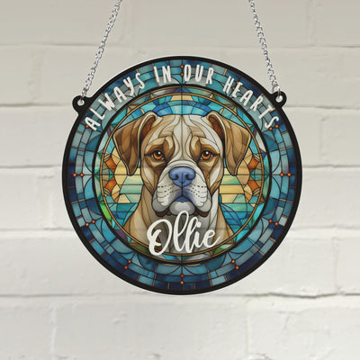 Boxer Memorial Stained Glass Effect Suncatcher