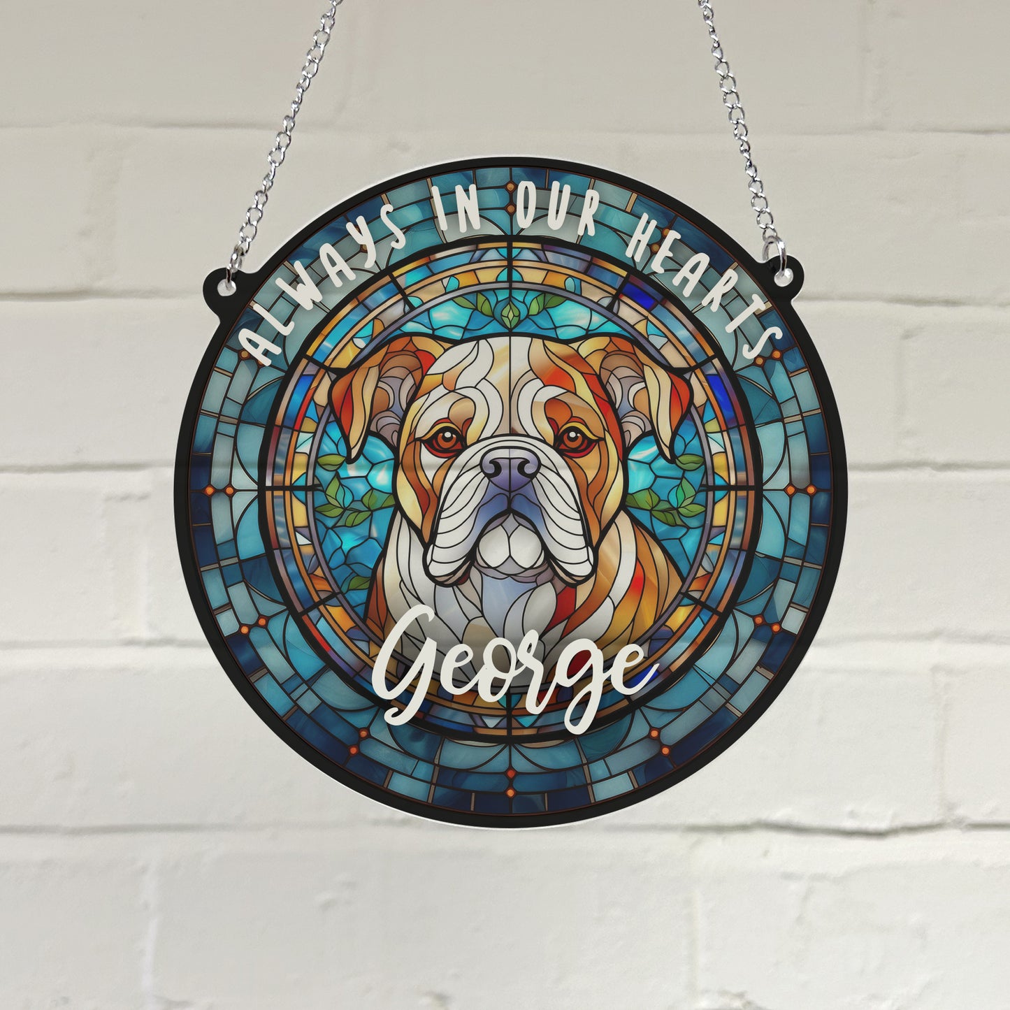 Bulldog Memorial Stained Glass Effect Suncatcher