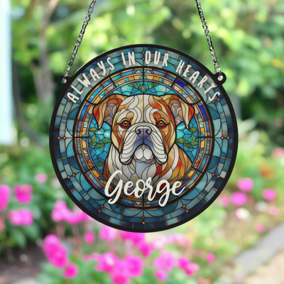 Bulldog Memorial Stained Glass Effect Suncatcher