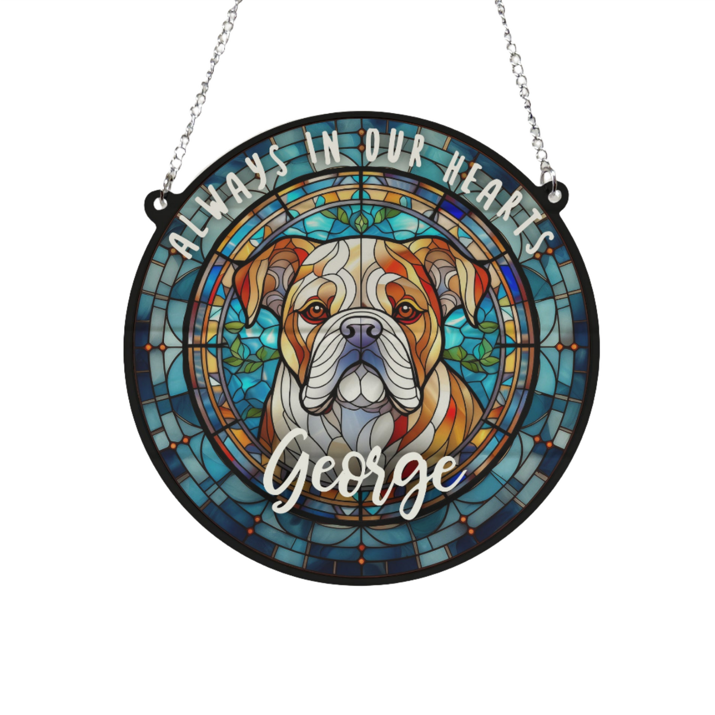 Bulldog Memorial Stained Glass Effect Suncatcher