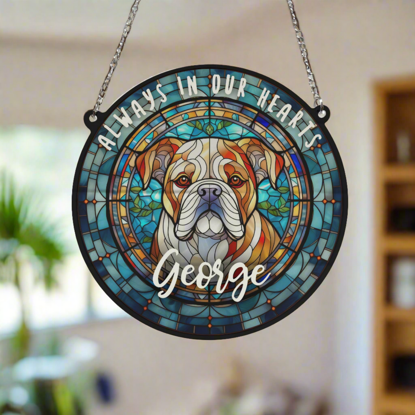 Bulldog Memorial Stained Glass Effect Suncatcher