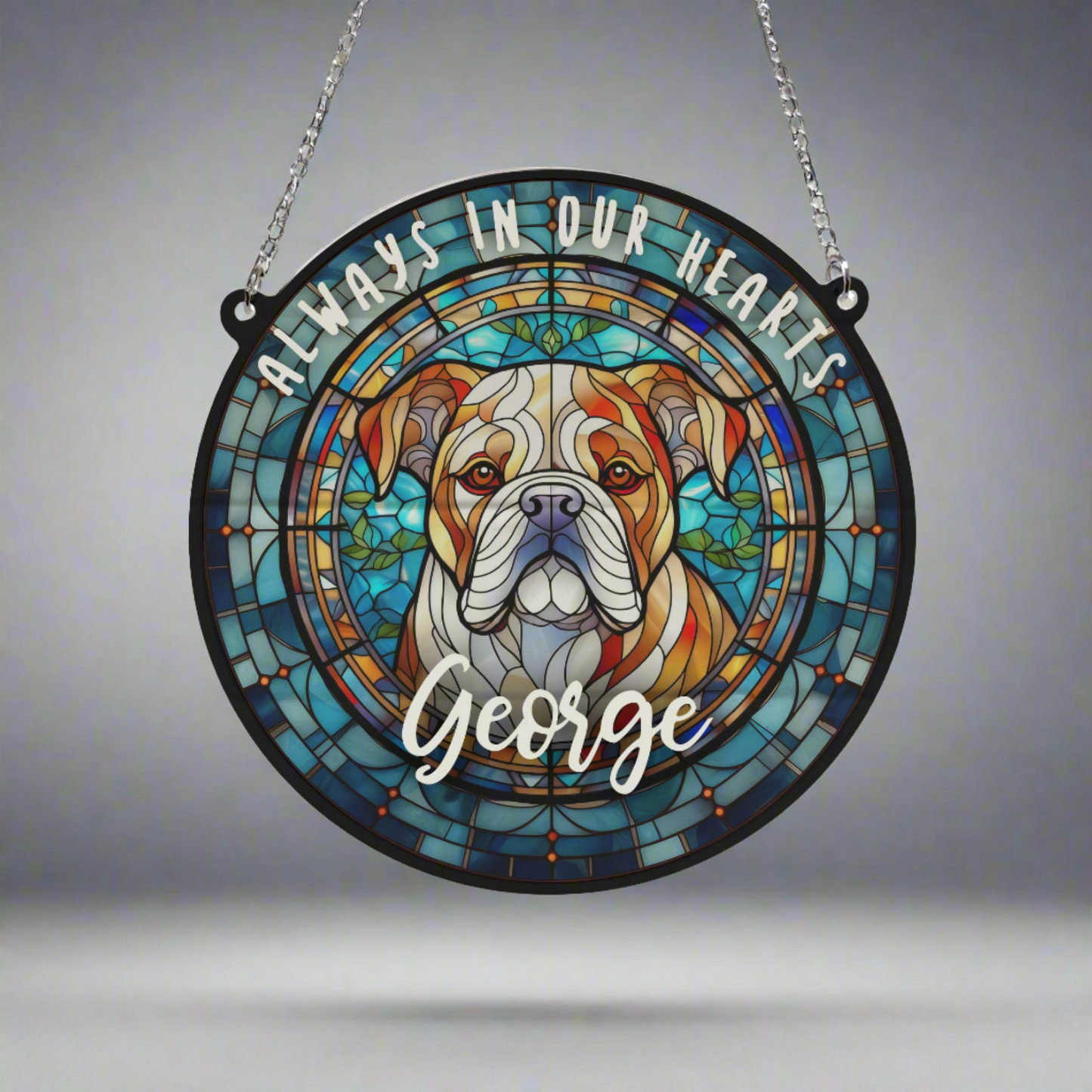 Bulldog Memorial Stained Glass Effect Suncatcher