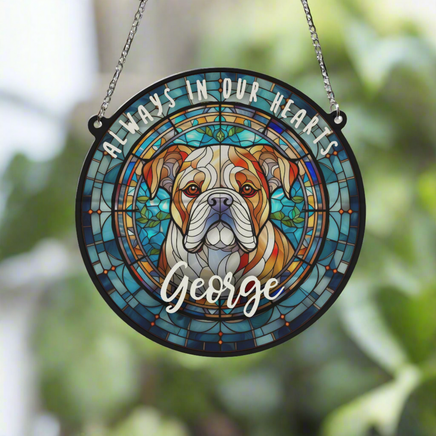 Bulldog Memorial Stained Glass Effect Suncatcher