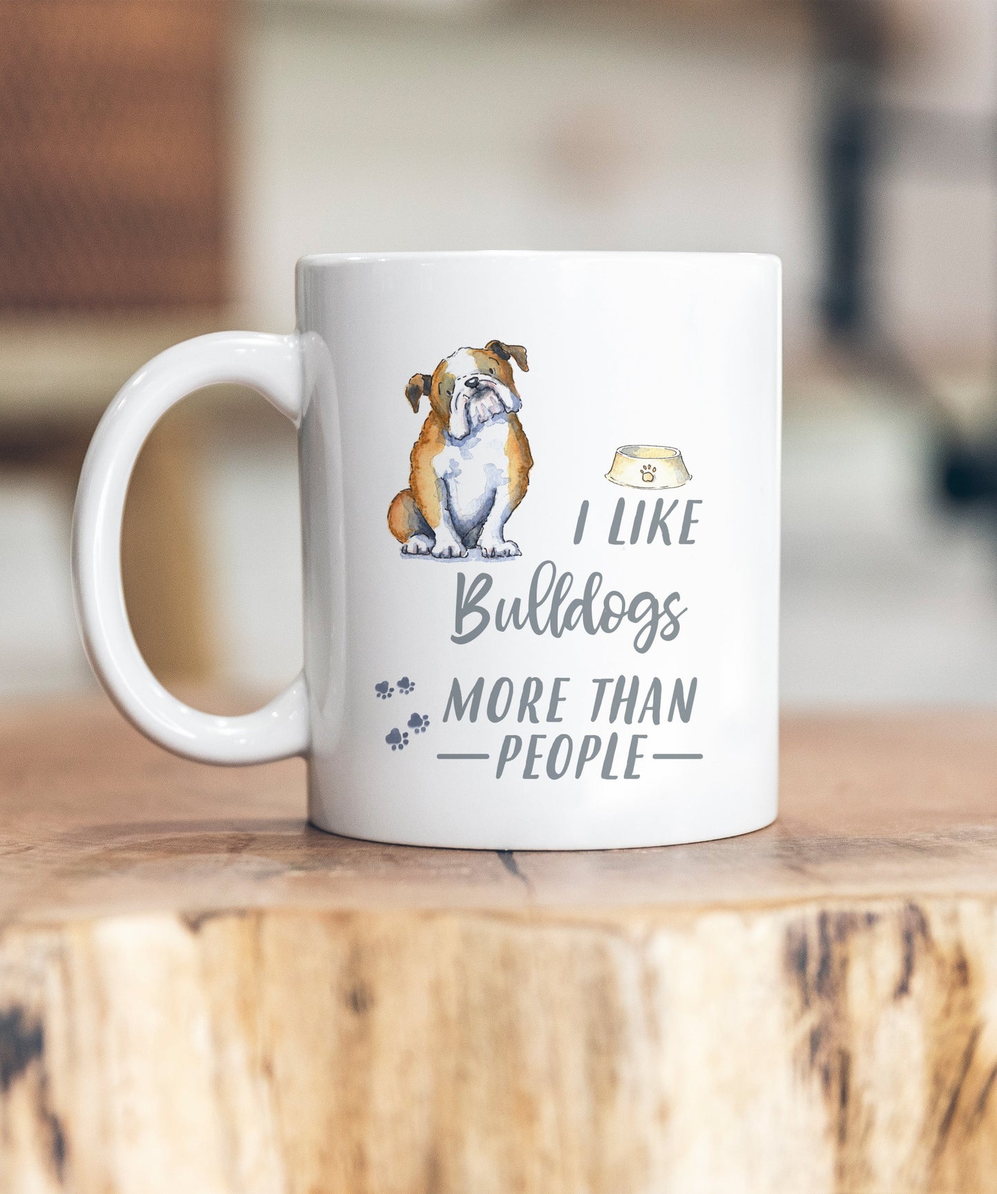 I Like Dogs More Than People Bulldog Ceramic Mug