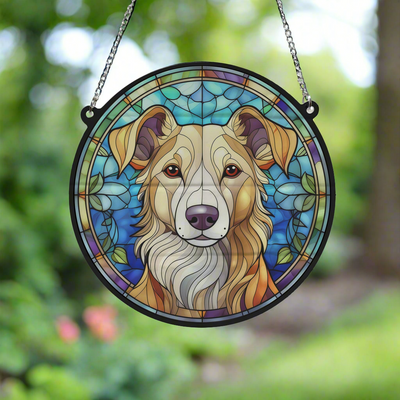 Lurcher Stained Glass Effect Suncatcher