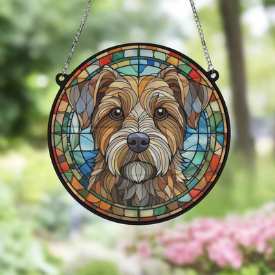 Border Terrier Stained Glass Effect Suncatcher