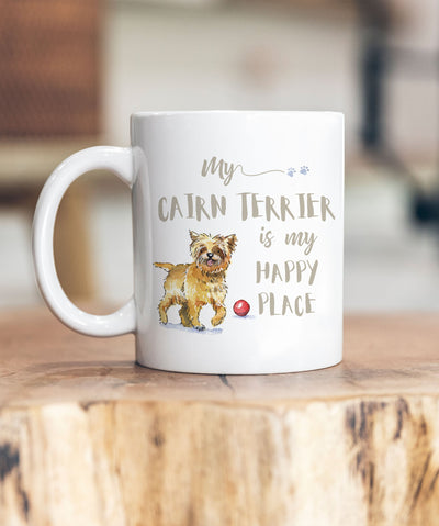 My Happy Place Cairn Terrier Tan Ceramic Mug