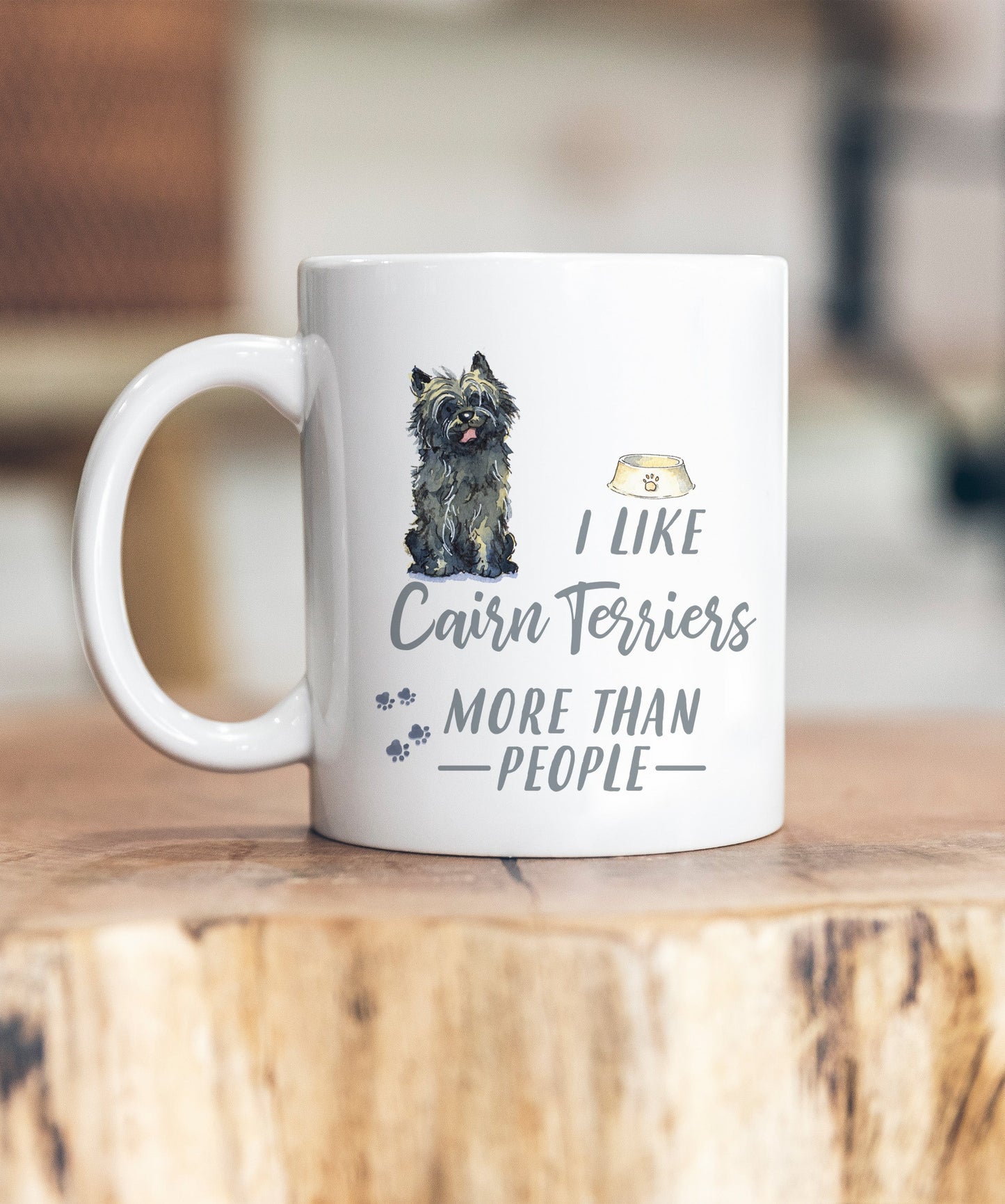 I Like Dogs More Than People Cairn Terrier Black Ceramic Mug