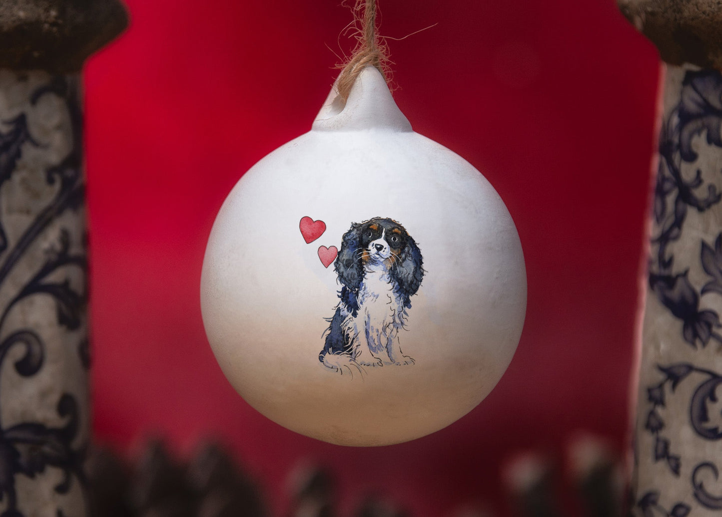 Cavalier King Charles Spaniel Ceramic Round Bauble