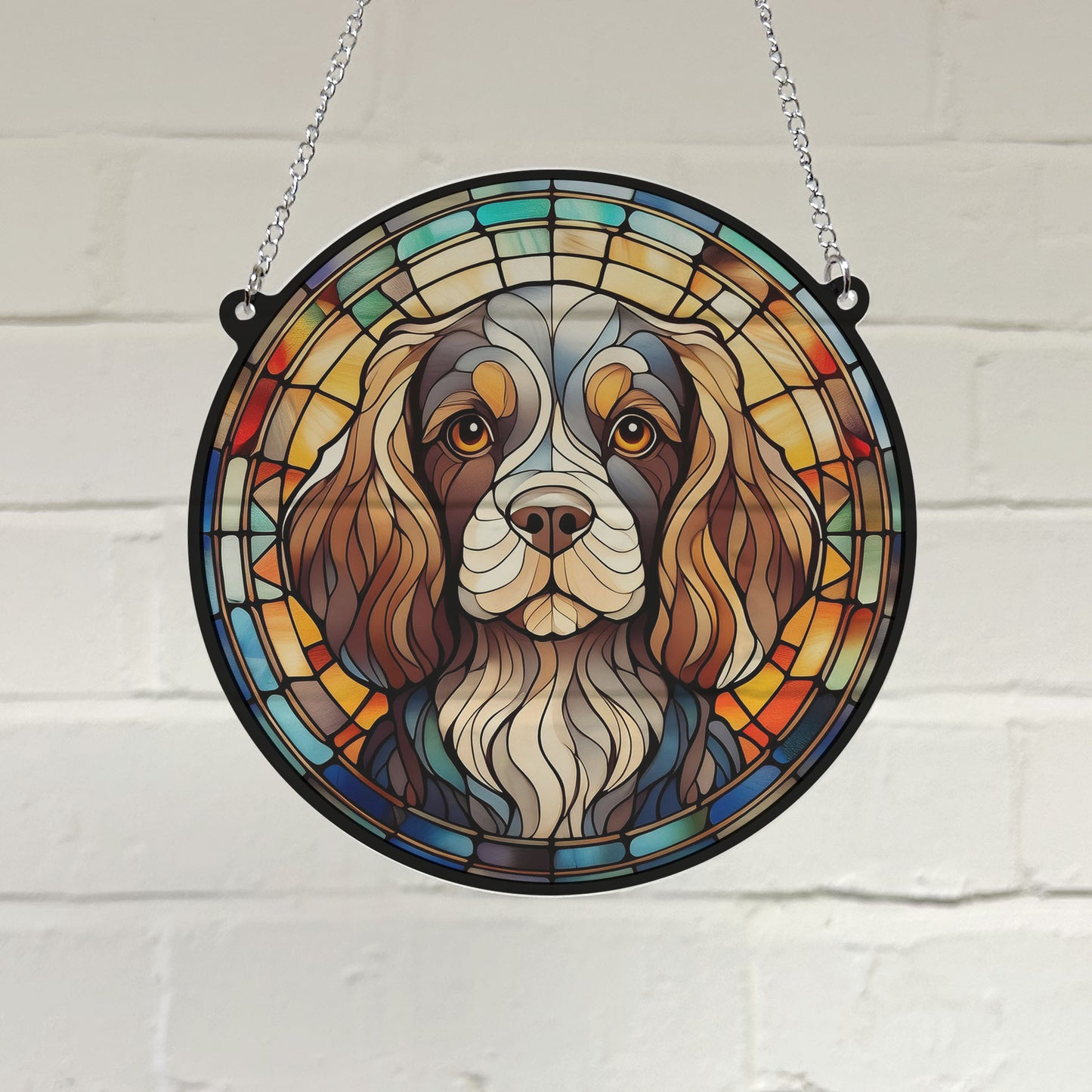 Cavalier King Charles Spaniel Stained Glass Effect Suncatcher